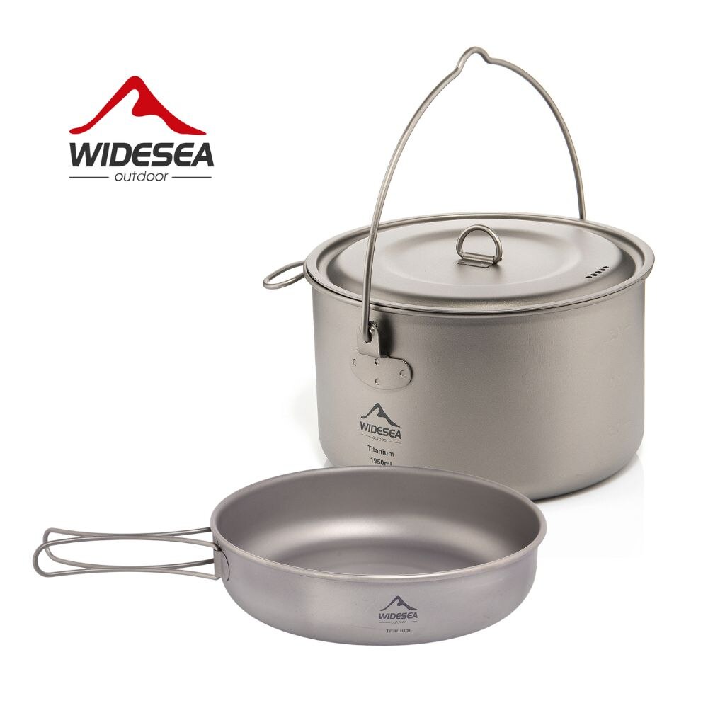 Paella Pan Steel - Widesea-Conjunto De Panelas De Titânio, Camping