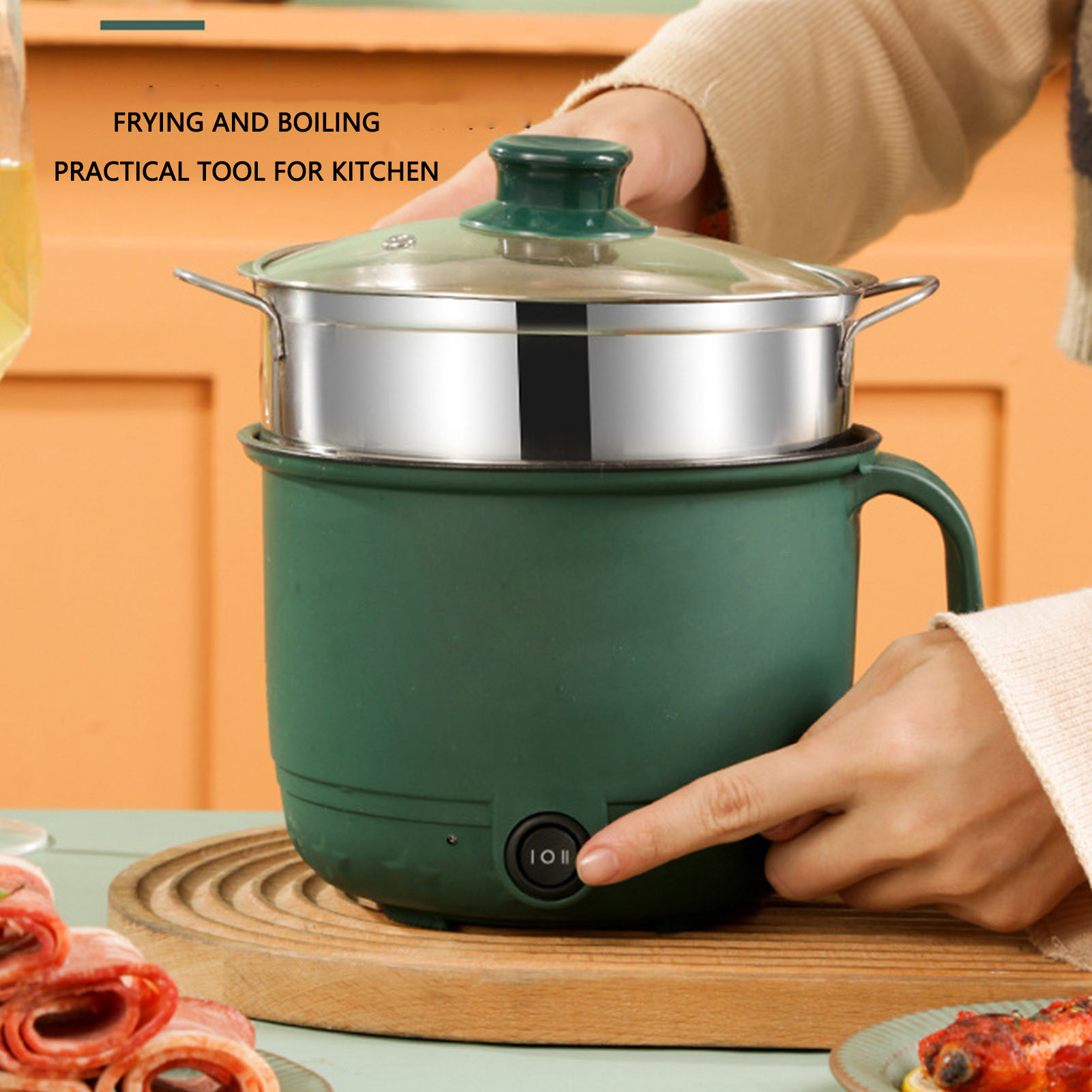 Home Cooking Electric - Panela Elétrica 1.5L 600W em Aço