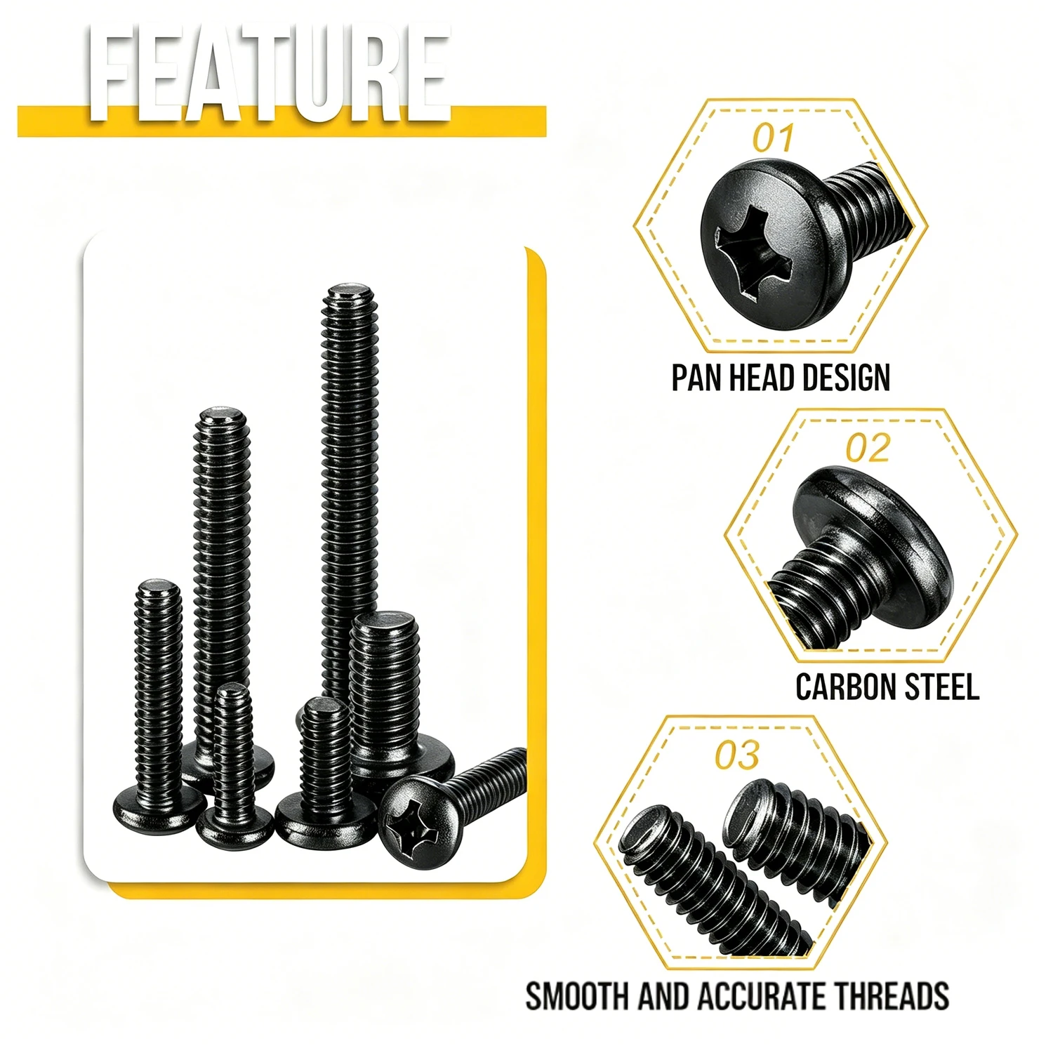 100-500 Peças Parafusos de Máq - Paella Pan Steel avaliação e preço