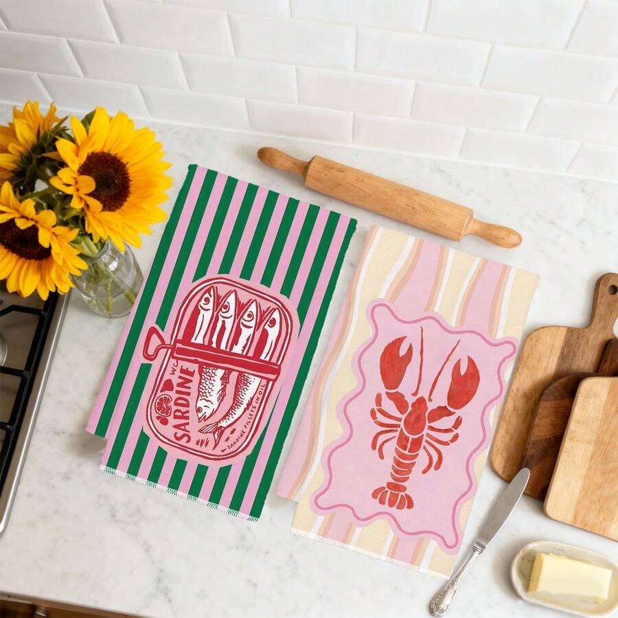 Conjunto de 2 Toalhas de Cozin - Home Cooking Is The Best avaliação e preço